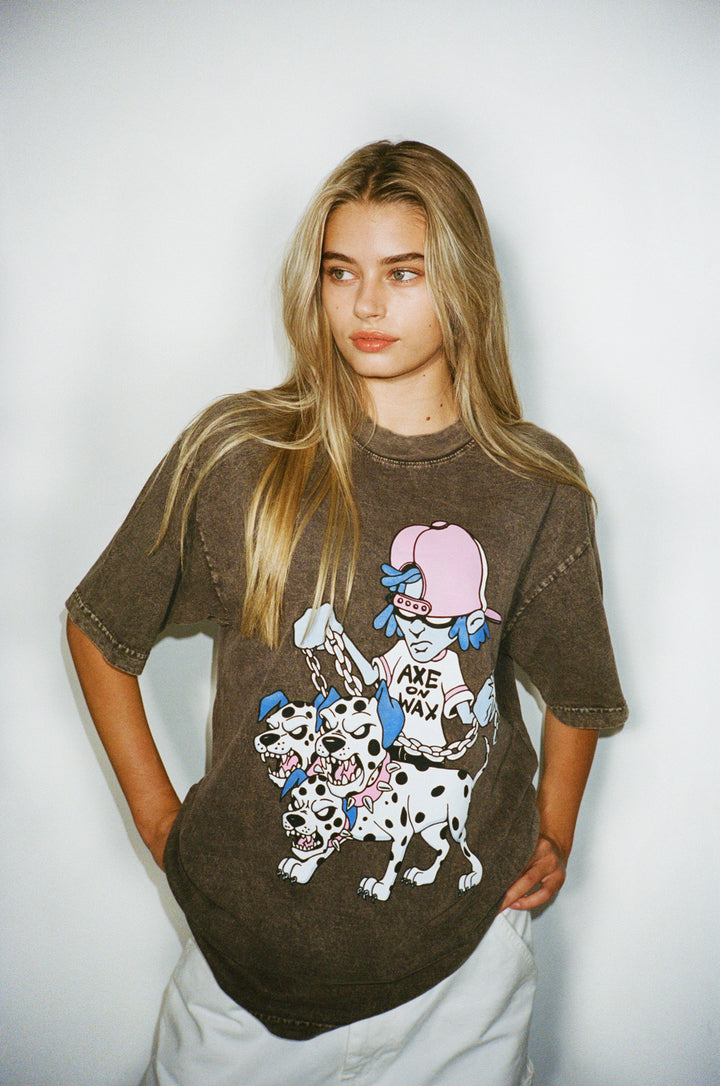 Three Heads No Brains Tee (Acid Brown)