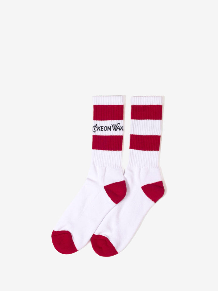 Striped Logo Socks - White/Red
