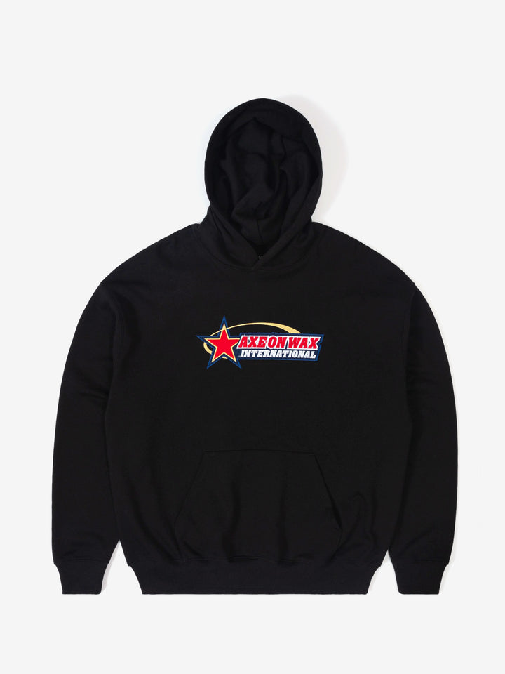 Star Embroidered Pullover Hoody - Black