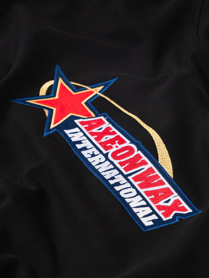 Star Embroidered Pullover Hoody - Black
