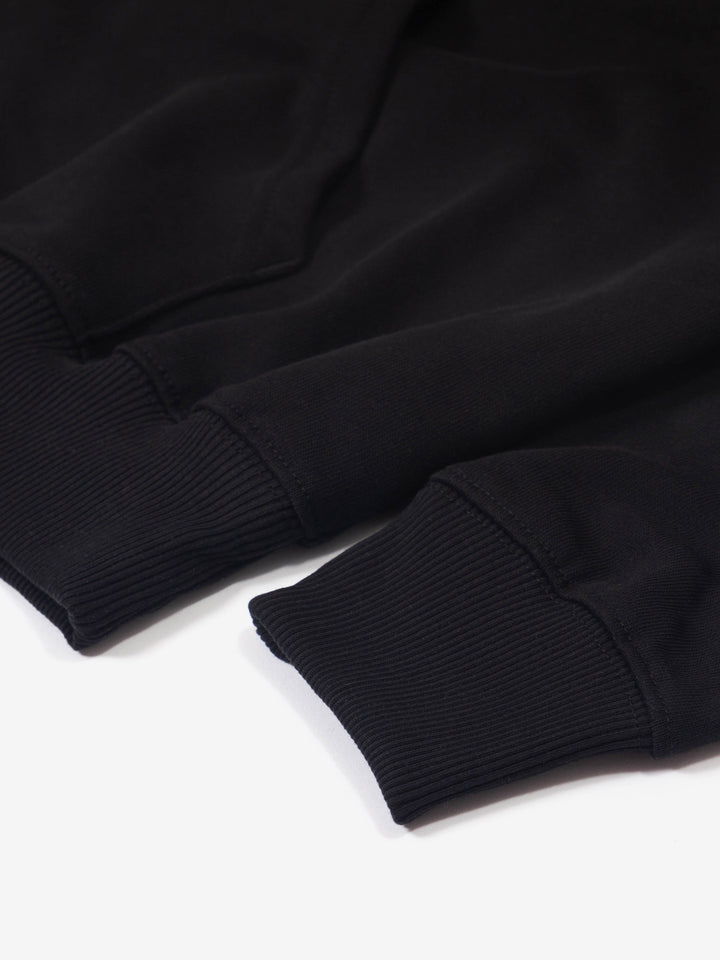 Star Embroidered Pullover Hoody - Black