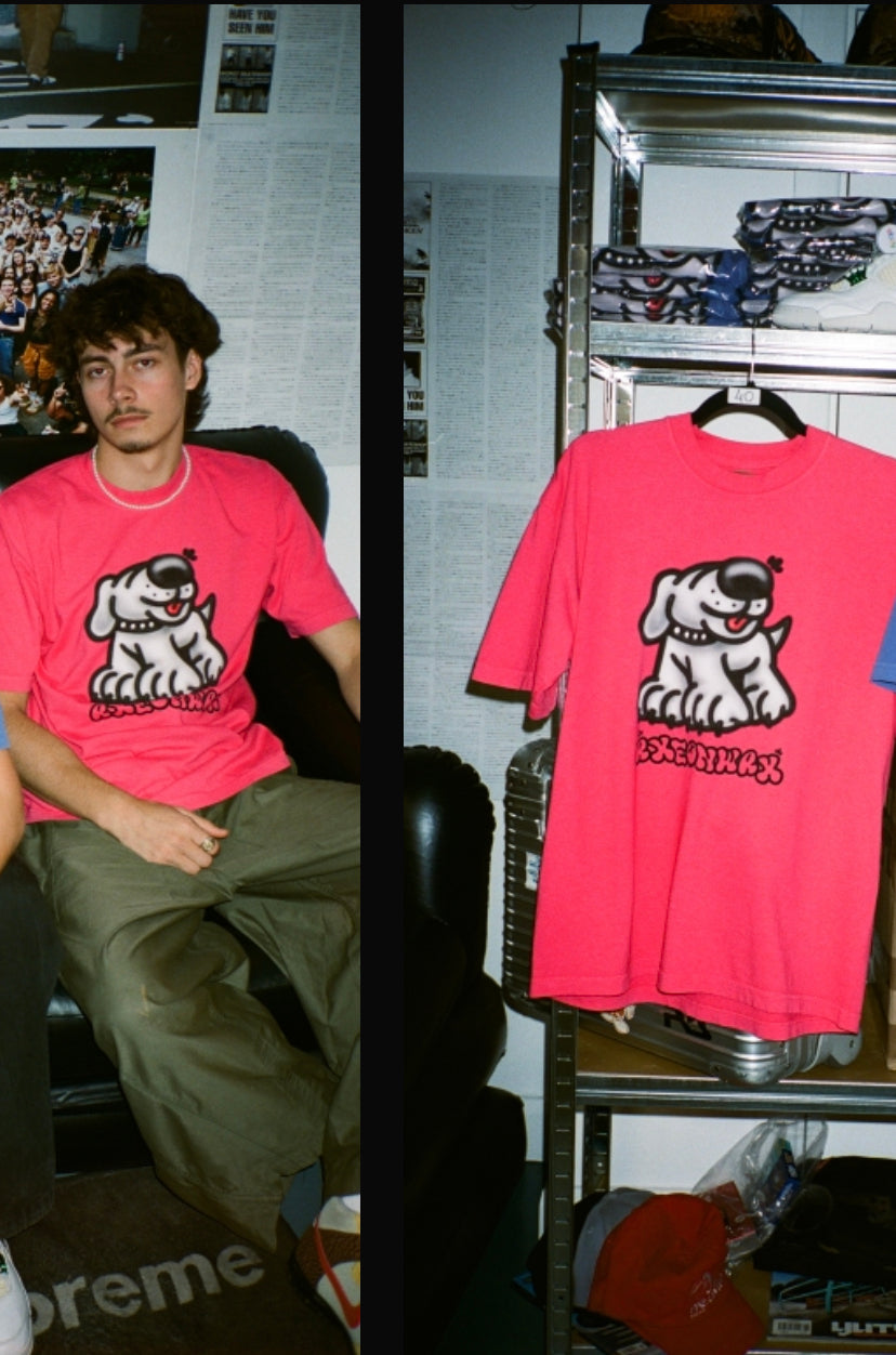 Spray Paint Dawg T Shirt - Fuxia