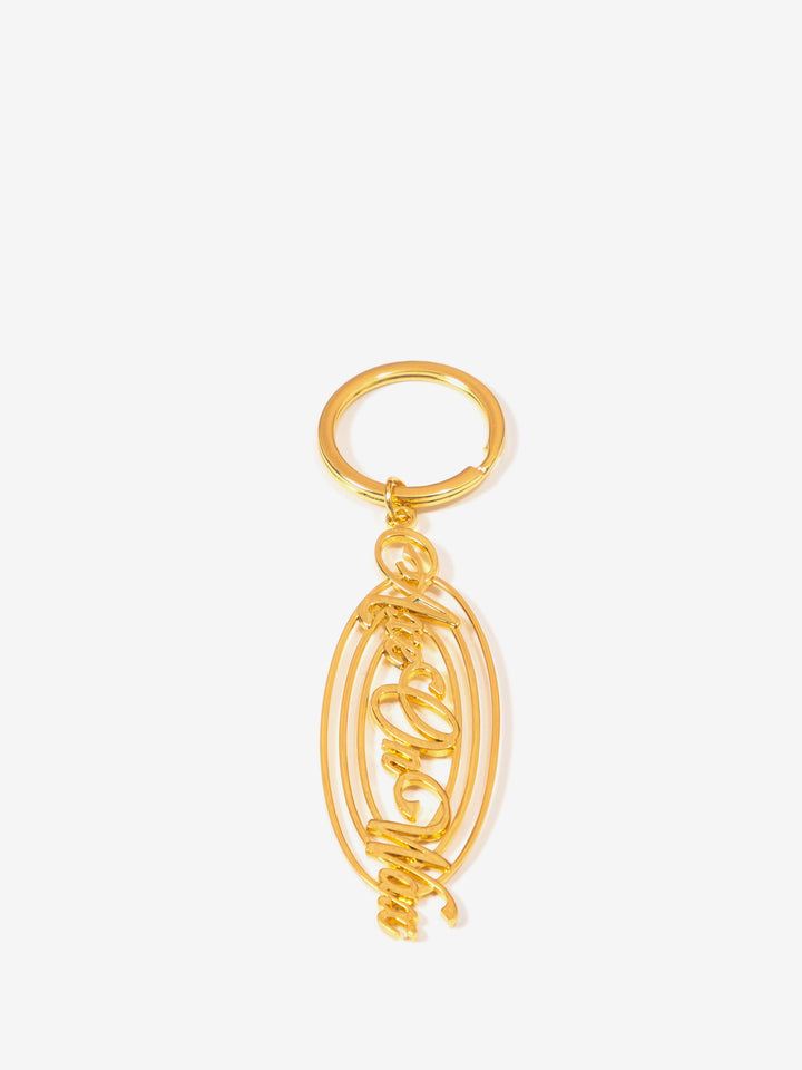 Metal Outline Keychain - Gold