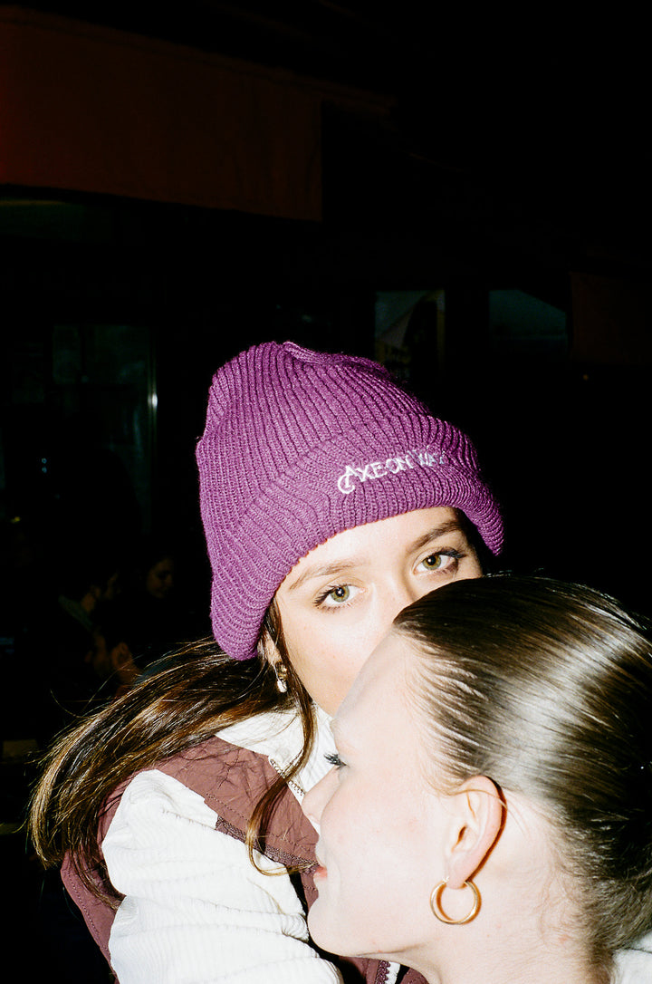 Classic Logo Wool Beanie (Purple)