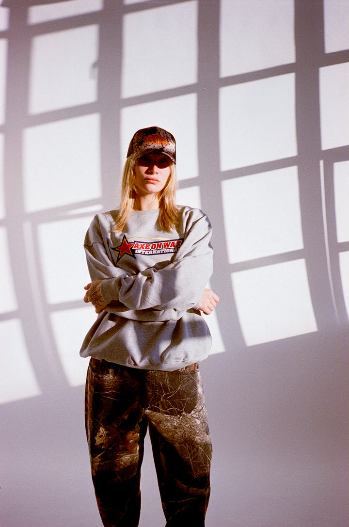 Star Embroidered Crewneck Sweatshirt - Heather Grey