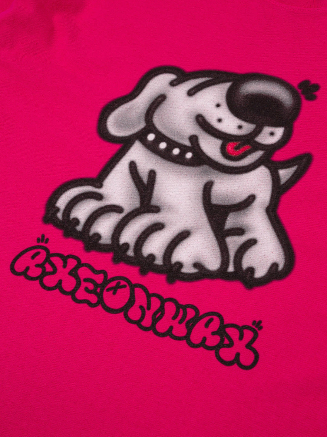 Spray Paint Dawg T Shirt - Fuxia
