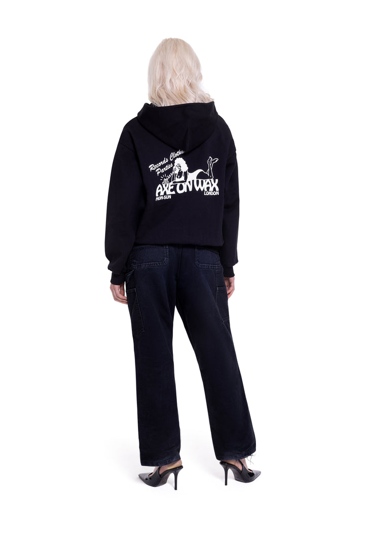 Pin-Up Heavy Fleece Zip Up Hoodie (Black)