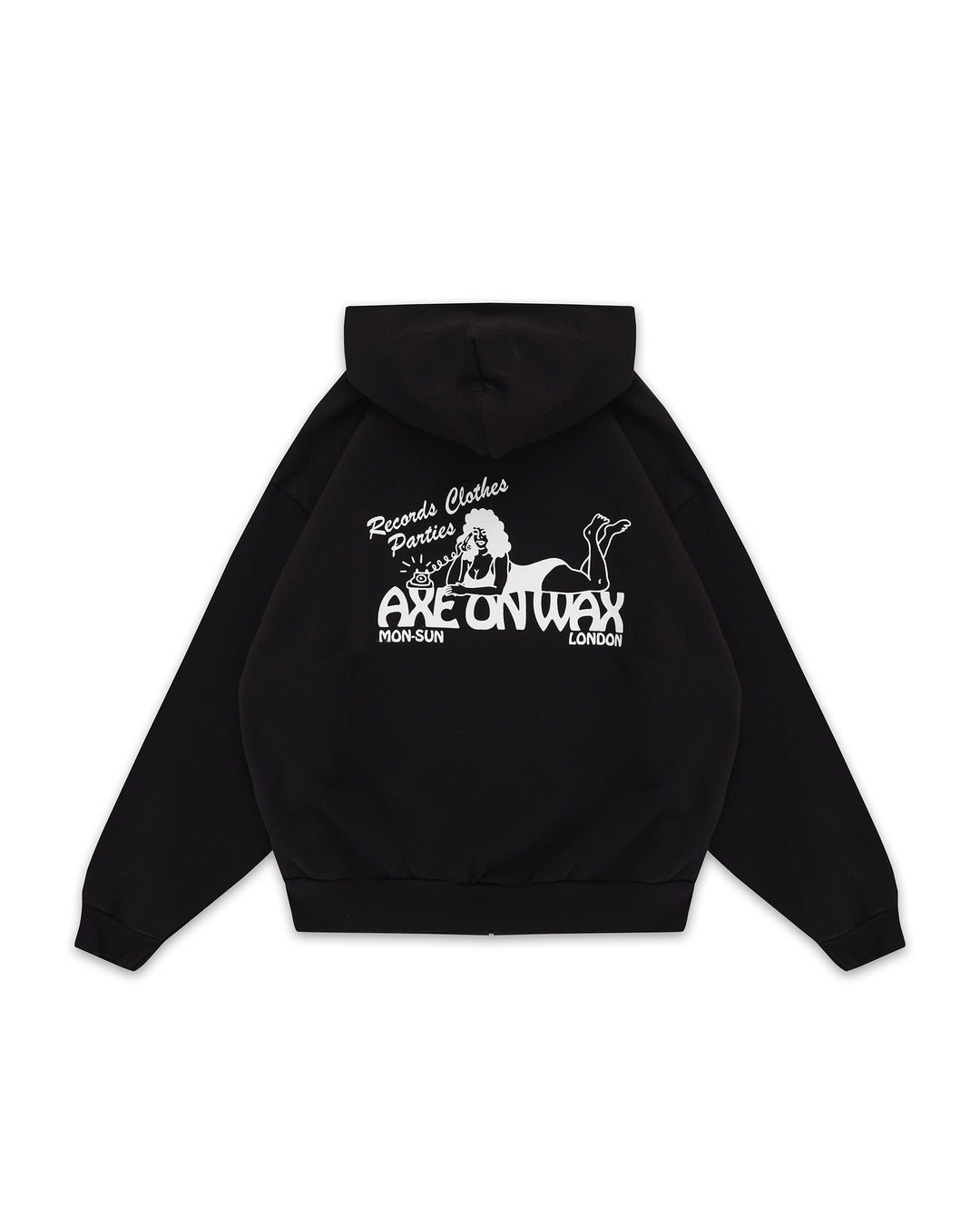Pin-Up Heavy Fleece Zip Up Hoodie (Black)