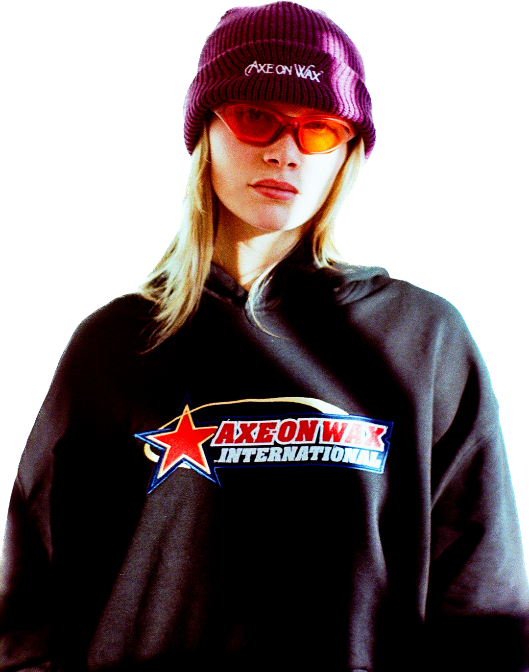 Star Embroidered Pullover Hoody - Black